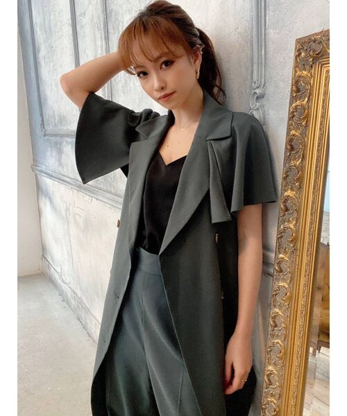 RESEXXY（リゼクシー）の「フロントボタンセミワイドパンツ【セットアップ着用可能】（その他パンツ・レディース・ベージュ/ブラウン/グリーン・FREE）」の7枚目の写真