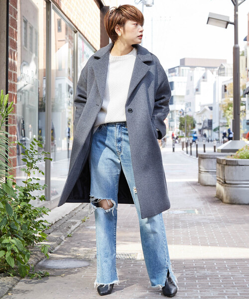 最大の割引 チャオパニック ネイビー チェスターコート チェスターコート Labelians Fr