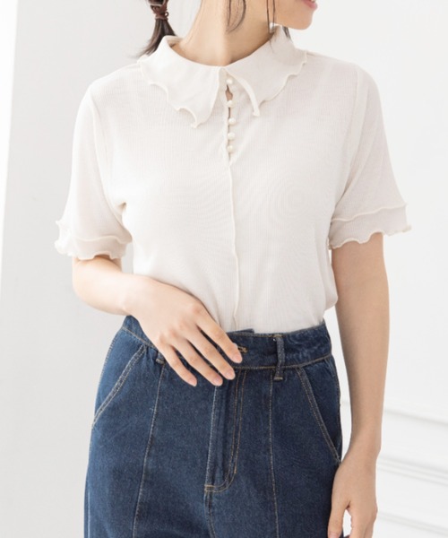 Mysa&Liina（ミーサリーナ）の「2WAYテレコシアートップス（Tシャツ/カットソー・レディース・ブラック/パープル/ミント/キナリ・M）」の3枚目の写真