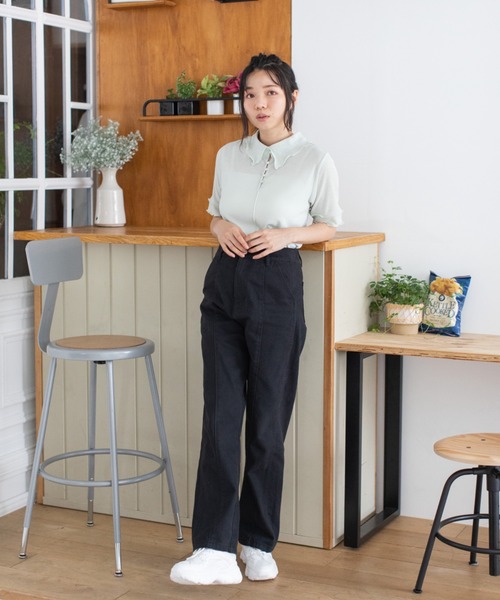 Mysa&Liina（ミーサリーナ）の「2WAYテレコシアートップス（Tシャツ/カットソー・レディース・ブラック/パープル/ミント/キナリ・M）」の16枚目の写真