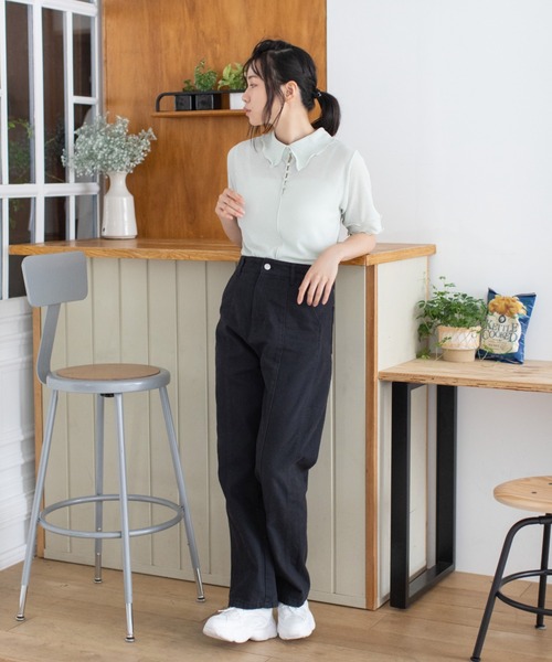 Mysa&Liina（ミーサリーナ）の「2WAYテレコシアートップス（Tシャツ/カットソー・レディース・ブラック/パープル/ミント/キナリ・M）」の17枚目の写真