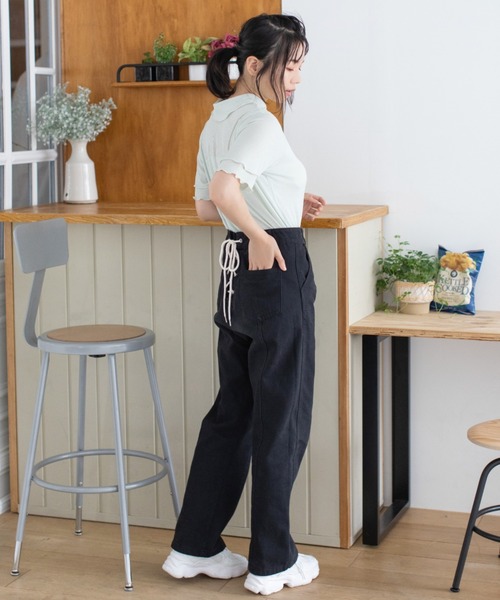 Mysa&Liina（ミーサリーナ）の「2WAYテレコシアートップス（Tシャツ/カットソー・レディース・ブラック/パープル/ミント/キナリ・M）」の18枚目の写真