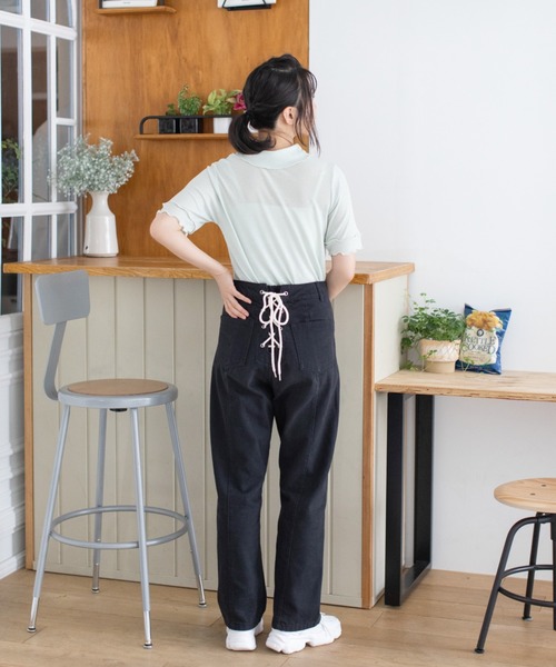 Mysa&Liina（ミーサリーナ）の「2WAYテレコシアートップス（Tシャツ/カットソー・レディース・ブラック/パープル/ミント/キナリ・M）」の19枚目の写真