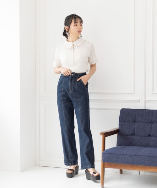 Mysa&Liina（ミーサリーナ）の「2WAYテレコシアートップス（Tシャツ/カットソー・レディース・ブラック/パープル/ミント/キナリ・M）」の22枚目の写真