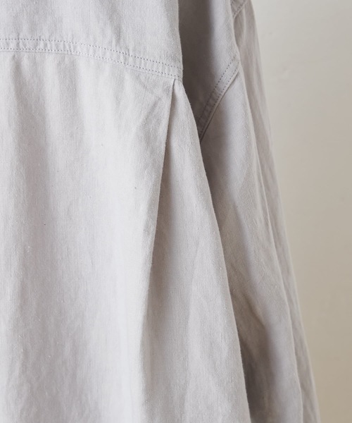 BEARDSLEY(ビアズリー)の「リネンシャツ(シャツ/ブラウス・レディース・ホワイト/ライトグレー・FREE)」の12枚目の写真