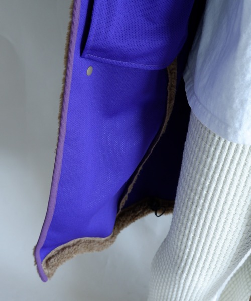 MANASTASH（マナスタッシュ）の「MANASTASH/マナスタッシュ　W's  MT. GORILLA LONG JKT '21　ウィメンズ　マウントゴリラ　ロングジャケット　フリース（ノーカラーコート・レディース・ライトブラウン/ナチュラル/ブラック/オリーブ・MEDIUM）」の19枚目の写真