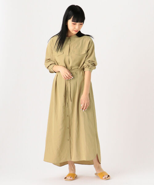Beams ワンピース セール フラップポケット Beams ロングシャツ Heart ビームスハート のファッション ワンピース ワンピース Beams Heart