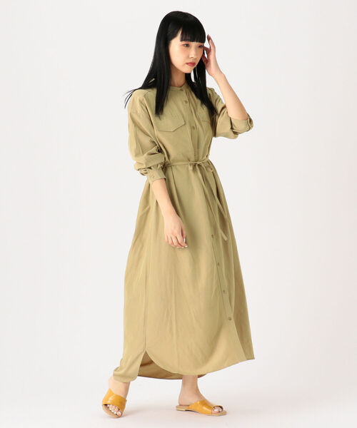 Beams ワンピース セール フラップポケット Beams ロングシャツ Heart ビームスハート のファッション ワンピース ワンピース Beams Heart