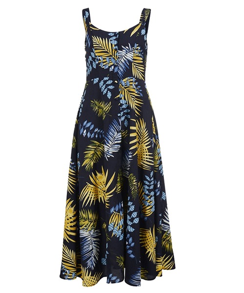 TeddyShop(テディショップ)の「レディース ボタニカル柄バックリボンサマードレスワンピ(ワンピース・レディース・ネイビー・ONE SIZE)」の8枚目の写真