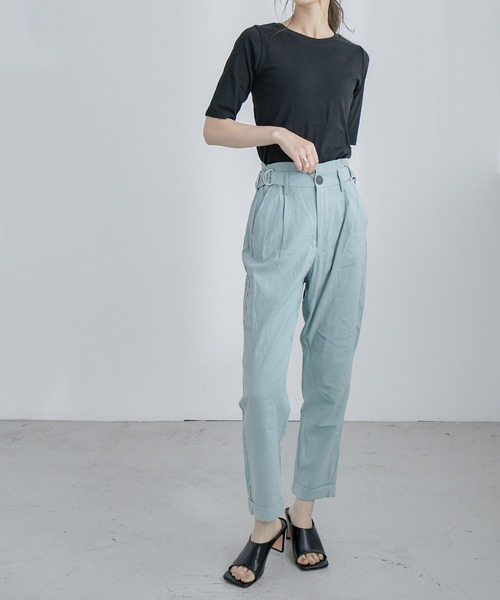 Fashion Letter（ファッションレター）の「コットンフライス5分袖Tシャツカットソー（Tシャツ/カットソー・レディース・ブラック/ネイビー/チャコールグレー/オフホワイト/杢グレー・M/3L/4L/LL/L）」の12枚目の写真