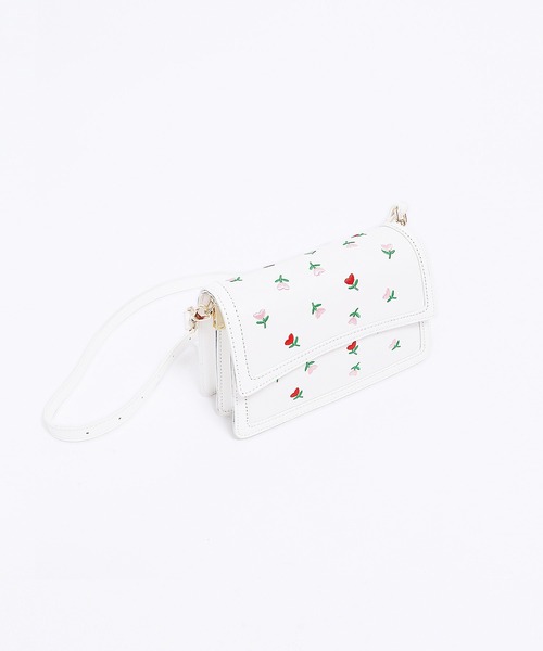 WC（ダブル シー）の「フラワー刺繍スクエアBAG（ショルダーバッグ・レディース・ホワイト/ブラック・FREE）」の10枚目の写真