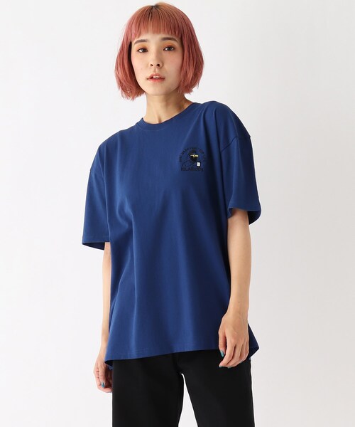 BASECONTROL(ベースコントロール)の「◆Quash 髭グラフィック ワンポイントサガラ刺繍半袖Tシャツ(Tシャツ/カットソー・レディース・アイボリー系/アイボリー系2/アイボリー系1/ライトグリーン/ダークグリーン/ネイビー/アイボリー/ブラック・99)」の1枚目の写真