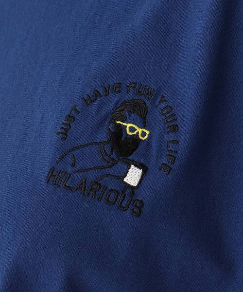 BASECONTROL(ベースコントロール)の「◆Quash 髭グラフィック ワンポイントサガラ刺繍半袖Tシャツ(Tシャツ/カットソー・レディース・アイボリー系/アイボリー系2/アイボリー系1/ライトグリーン/ダークグリーン/ネイビー/アイボリー/ブラック・99)」の12枚目の写真