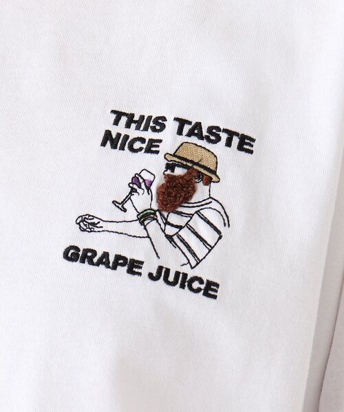 BASECONTROL(ベースコントロール)の「◆Quash 髭グラフィック ワンポイントサガラ刺繍半袖Tシャツ(Tシャツ/カットソー・レディース・アイボリー系/アイボリー系2/アイボリー系1/ライトグリーン/ダークグリーン/ネイビー/アイボリー/ブラック・99)」の14枚目の写真