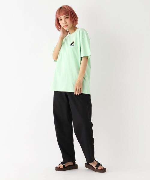 BASECONTROL(ベースコントロール)の「◆Quash 髭グラフィック ワンポイントサガラ刺繍半袖Tシャツ(Tシャツ/カットソー・レディース・アイボリー系/アイボリー系2/アイボリー系1/ライトグリーン/ダークグリーン/ネイビー/アイボリー/ブラック・99)」の18枚目の写真