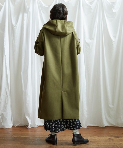 Lene(レネ)の「2重織メルトン フードコート(その他アウター・レディース・アイボリー/ブラック/カーキ・FREE)」の5枚目の写真