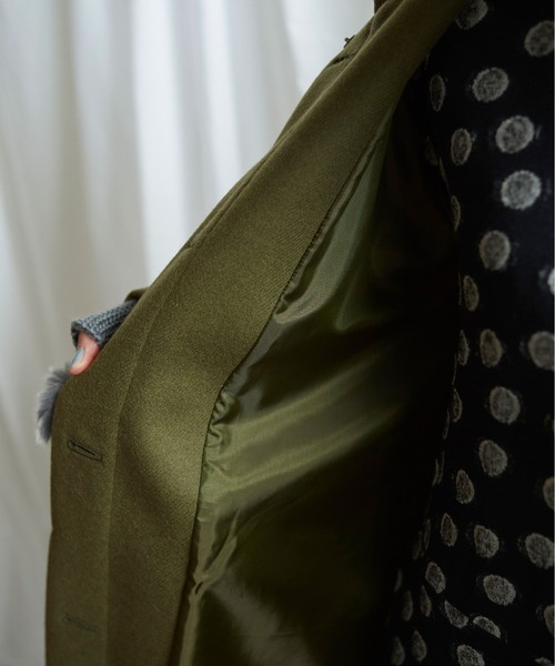 Lene(レネ)の「2重織メルトン フードコート(その他アウター・レディース・アイボリー/ブラック/カーキ・FREE)」の8枚目の写真