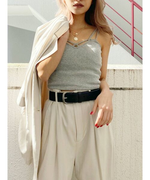 GYDA（ジェイダ）の「バインダービスチェ（キャミソール・レディース・ブラック/オフホワイト/グレー・FREE）」の17枚目の写真