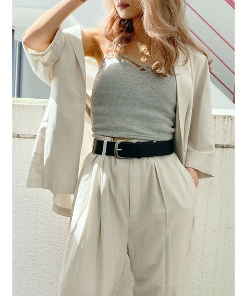 GYDA（ジェイダ）の「バインダービスチェ（キャミソール・レディース・ブラック/オフホワイト/グレー・FREE）」の14枚目の写真