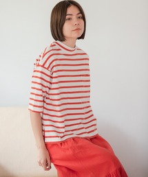 niko and... | USAコットンハイネックボーダーTシャツ(Tシャツ/カットソー)