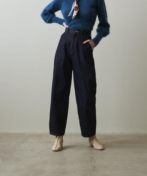 Steven Alan（スティーブンアラン）の「＜Steven Alan＞12OZ DENIM WIDE TAPERED PANTS/デニムパンツ（デニムパンツ・レディース・ブラック/ネイビー・MEDIUM/SMALL/LARGE）」の3枚目の写真