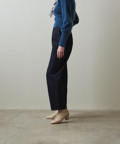 Steven Alan（スティーブンアラン）の「＜Steven Alan＞12OZ DENIM WIDE TAPERED PANTS/デニムパンツ（デニムパンツ・レディース・ブラック/ネイビー・MEDIUM/SMALL/LARGE）」の4枚目の写真