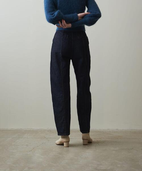 Steven Alan（スティーブンアラン）の「＜Steven Alan＞12OZ DENIM WIDE TAPERED PANTS/デニムパンツ（デニムパンツ・レディース・ブラック/ネイビー・MEDIUM/SMALL/LARGE）」の5枚目の写真