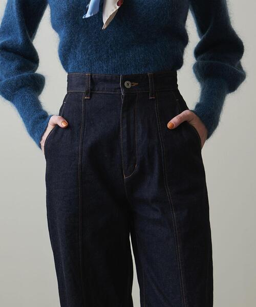 Steven Alan（スティーブンアラン）の「＜Steven Alan＞12OZ DENIM WIDE TAPERED PANTS/デニムパンツ（デニムパンツ・レディース・ブラック/ネイビー・MEDIUM/SMALL/LARGE）」の6枚目の写真