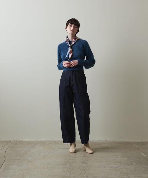 Steven Alan（スティーブンアラン）の「＜Steven Alan＞12OZ DENIM WIDE TAPERED PANTS/デニムパンツ（デニムパンツ・レディース・ブラック/ネイビー・MEDIUM/SMALL/LARGE）」の9枚目の写真