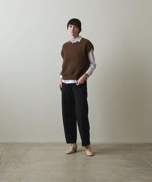 Steven Alan（スティーブンアラン）の「＜Steven Alan＞12OZ DENIM WIDE TAPERED PANTS/デニムパンツ（デニムパンツ・レディース・ブラック/ネイビー・MEDIUM/SMALL/LARGE）」の14枚目の写真