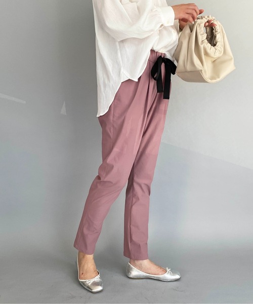 PICCIN(ピッチン)の「ウエストリボンメリルハイテンションパンツ(その他パンツ・レディース・ネイビー/ブラック/サンドベージュ/ピンク/カーキ・S/L/M)」の5枚目の写真