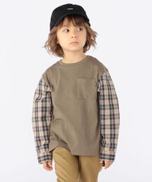 SHIPS KIDS:シャツ コンビ カットソー(100～130cm)