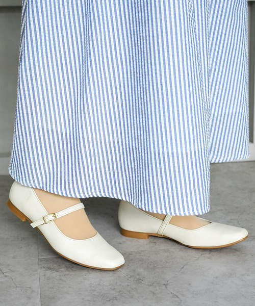 chocolates(チョコラテス)の「メリージェーン ストレッチ スクエアパンプス【日本製】(パンプス・レディース・ブラック/アイボリー/ベージュ/ブラック系その他・22cm/22.5cm/23cm/23.5cm/24cm/24.5cm/25cm)」の8枚目の写真