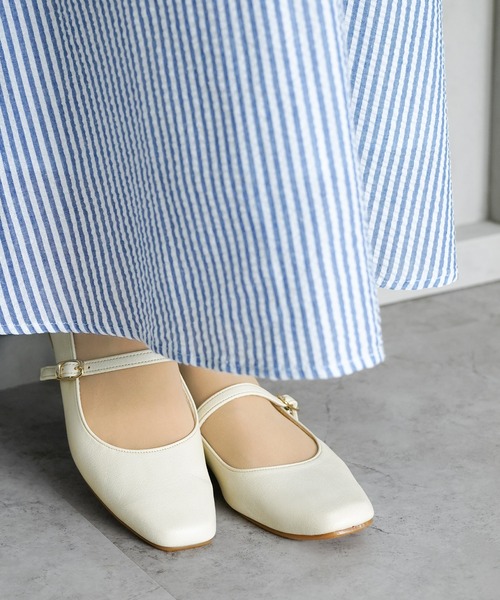 chocolates(チョコラテス)の「メリージェーン ストレッチ スクエアパンプス【日本製】(パンプス・レディース・ブラック/アイボリー/ベージュ/ブラック系その他・22cm/22.5cm/23cm/23.5cm/24cm/24.5cm/25cm)」の10枚目の写真