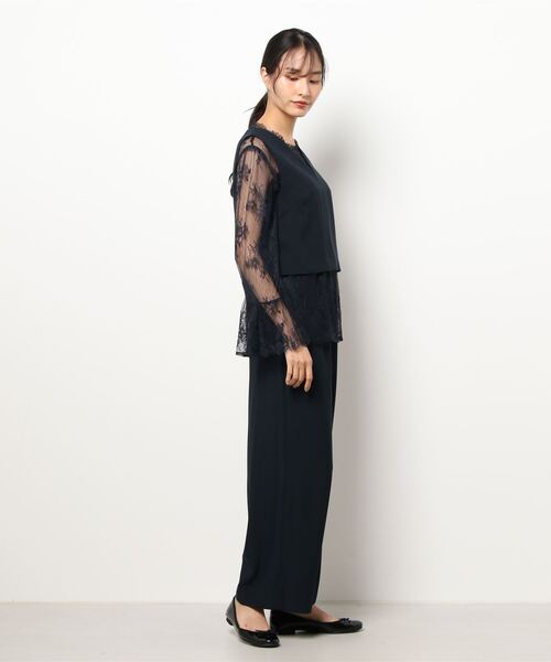 form forma(フォルムフォルマ)の「【3ピースパンツドレス】レースブラウス×ベスト×パンツ(セットアップ・レディース・ネイビー・9号)」の7枚目の写真