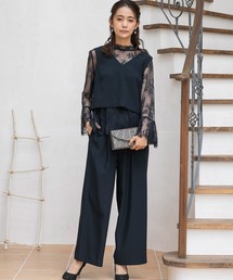 form forma（フォルムフォルマ）の「【3ピースパンツドレス】レースブラウス×ベスト×パンツ（セットアップ）」