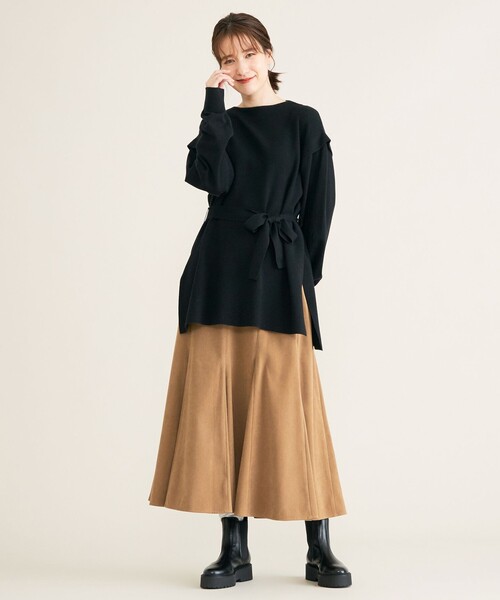 SHARE PARK(シェアパーク)の「【洗える】フェイクスエードフレアスカート(スカート・レディース・ダークブラウン系・1/0)」の7枚目の写真