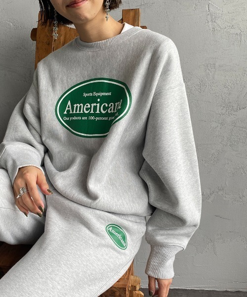 AMERICANA（アメリカーナ）の「【FUDGE11月号掲載】[Americana×JEANS FACTORY/アメリカーナ×ジーンズファクトリー] 別注 オーバルロゴスウェットパンツ（スウェットパンツ・レディース・スミクロ/グレー/モカ・S/M）」の21枚目の写真