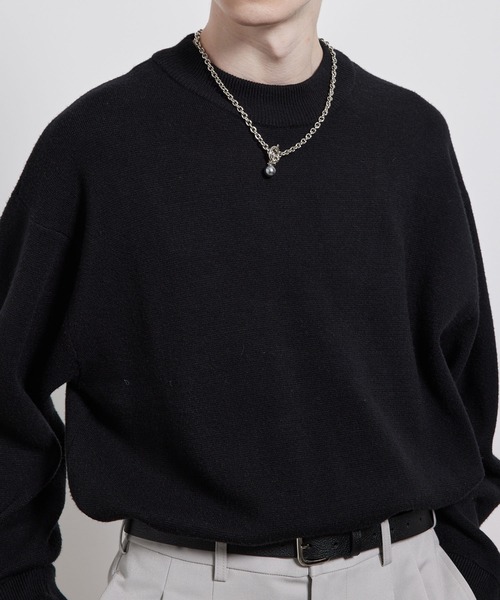 JUNRED(ジュンレッド)の「パールチャームネックレス(ネックレス・メンズ・ブラック/シルバー・FREE)」の3枚目の写真