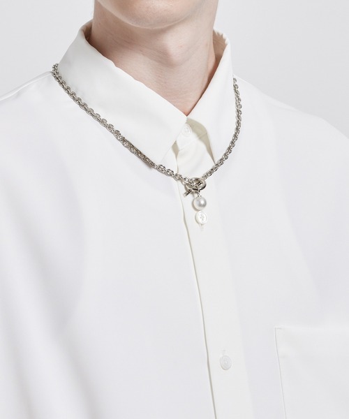 JUNRED(ジュンレッド)の「パールチャームネックレス(ネックレス・メンズ・ブラック/シルバー・FREE)」の5枚目の写真