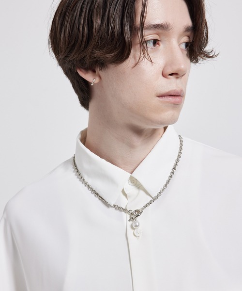 JUNRED(ジュンレッド)の「パールチャームネックレス(ネックレス・メンズ・ブラック/シルバー・FREE)」の4枚目の写真