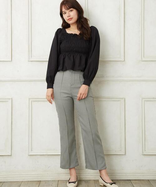 Allamanda（アラマンダ）の「Wボタンセンターシーム／パンツ（その他パンツ・レディース・ブラウン/ブラウン系9/ホワイト系5・S/M）」の2枚目の写真