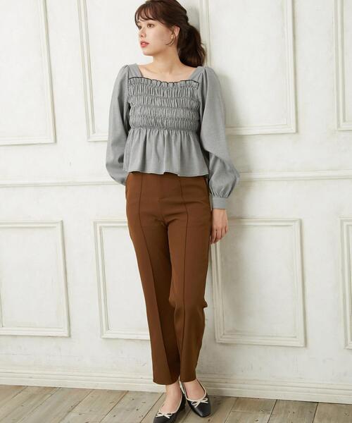 Allamanda（アラマンダ）の「Wボタンセンターシーム／パンツ（その他パンツ・レディース・ブラウン/ブラウン系9/ホワイト系5・S/M）」の6枚目の写真