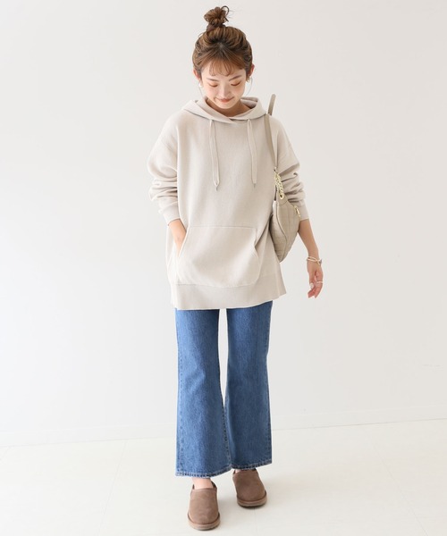 SLOBE IENA（スローブイエナ）の「ダブルフェイスフーディー【手洗い可能】◆（ニット/セーター・レディース・ライトグレー/ブラック/グレー・FREE）」の11枚目の写真