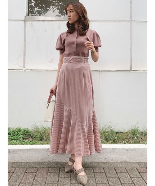 dazzlin（ダズリン）の「ストライプベロア切り替えスカート（スカート