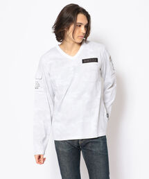 【WEB限定】長袖 Vネック ファティーグ Tシャツ / LONGSLEEVE S V-NECK FATIGUE T-SHIRT / アヴィレックス / AVIREX