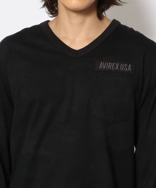 AVIREX(アヴィレックス)の「【WEB限定】長袖 Vネック ファティーグ Tシャツ / LONGSLEEVE S V-NECK FATIGUE T-SHIRT / アヴィレックス / AVIREX(Tシャツ/カットソー・メンズ・ブラック/オリーブ/White/ホワイト/ネイビー/Black・XX-LARGE/X-LARGE/LARGE/MEDIUM)」の9枚目の写真