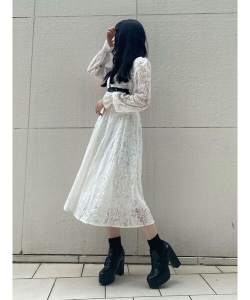 EATME（イートミー）の「フェイクレザーコンビレースワンピース（ワンピース・レディース・オフホワイト/ブラック/グリーン系その他・SMALL/MEDIUM）」の16枚目の写真