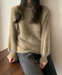 ※※【 新色追加/9色展開 】ハイネックカラーシャギーニット