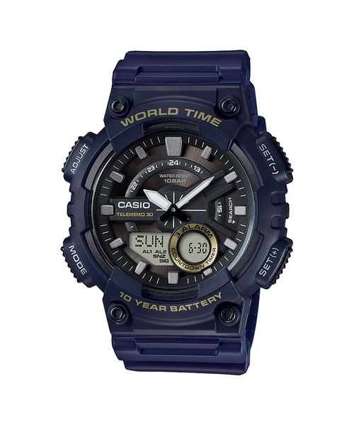 CASIO(カシオ)の「CASIO Collection / アナログ&デジタル / AEQ-110W-2AJH(アナログ腕時計・メンズ・ネイビー・FREE)」の1枚目の写真